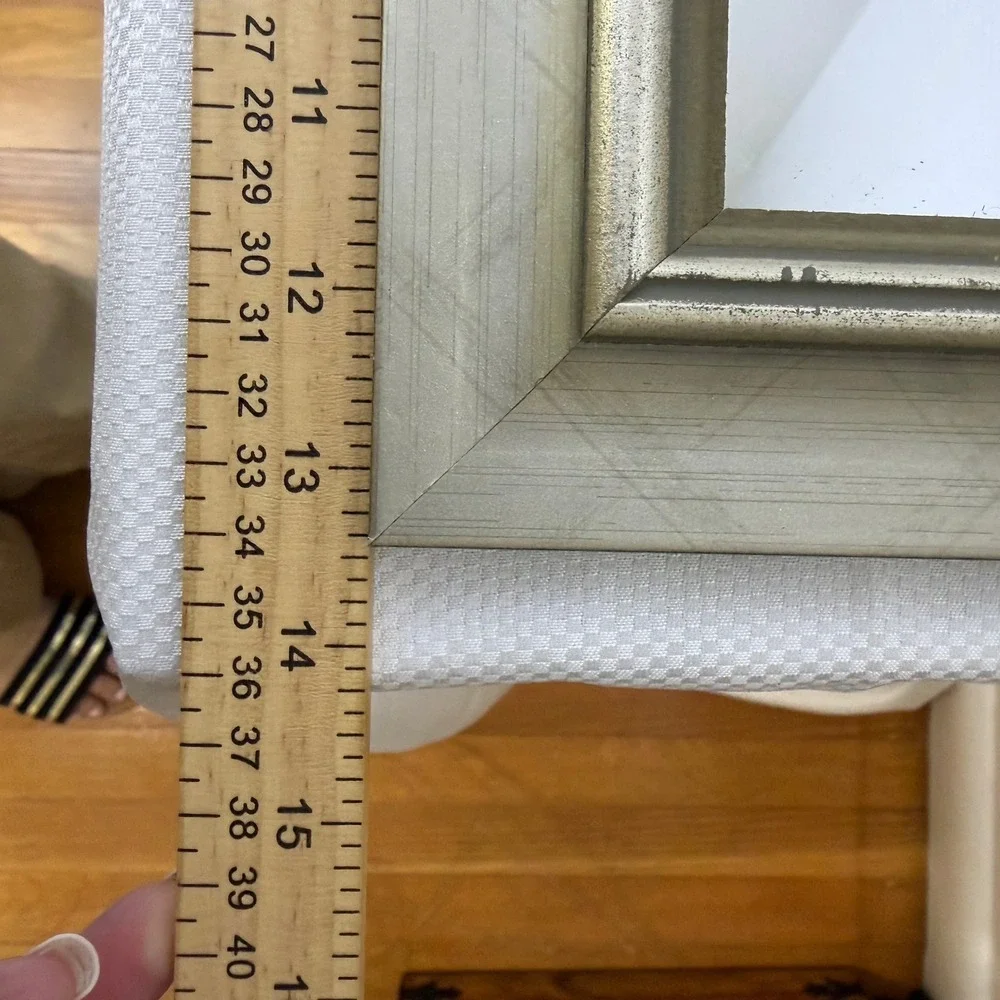 Silver Champagne Faux Bamboo Square Wall Mirror Hollywood Regency‎ 13.5x13.5